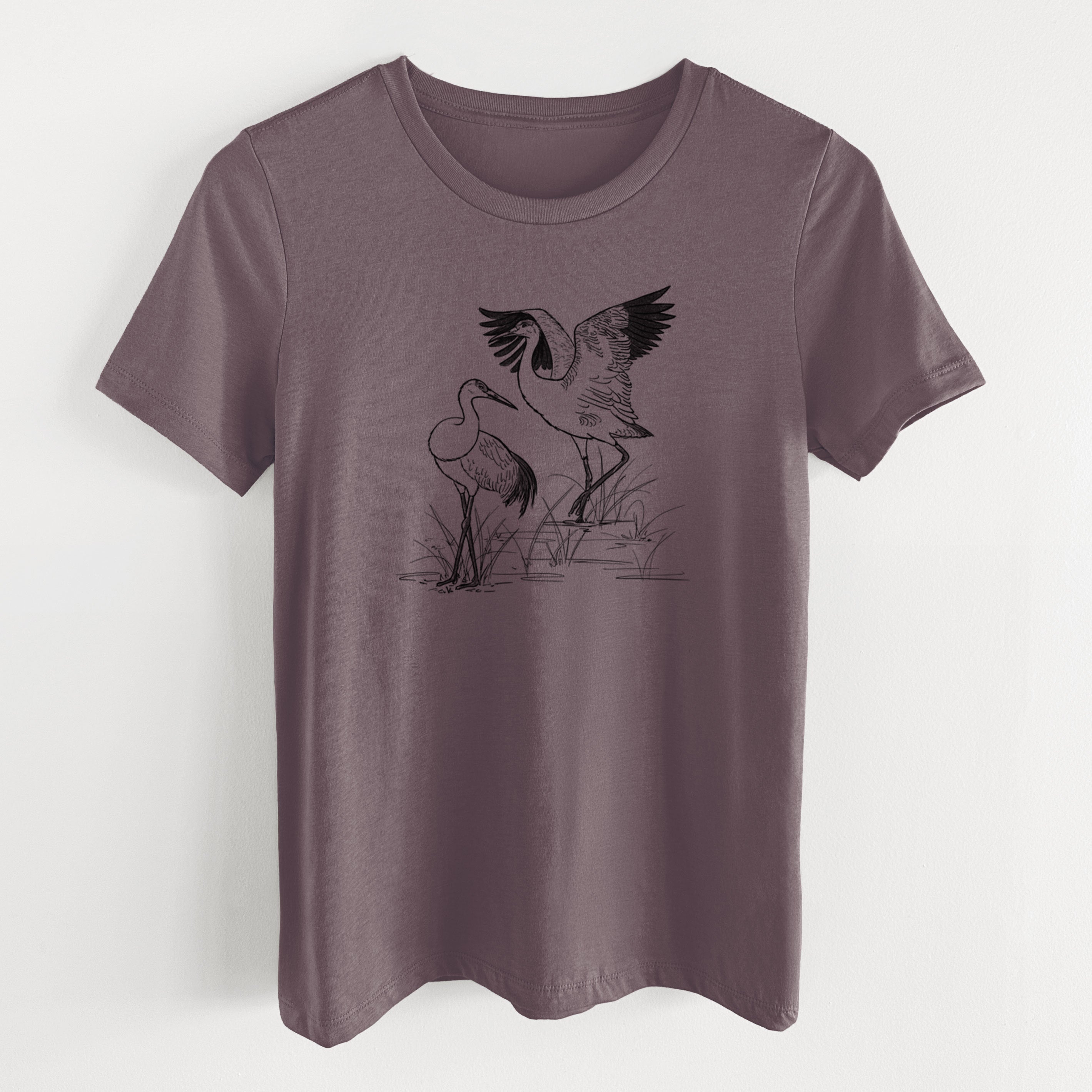 Sandhill Cranes - Grus canadensis - Women's Lightweight Relaxed Fit 100% Cotton Crewneck