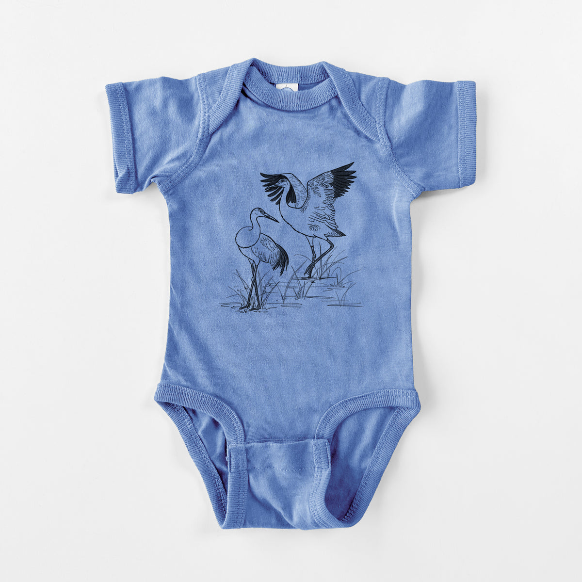 Sandhills Cranes - Grus canadensis - Baby Fine Jersey Bodysuit
