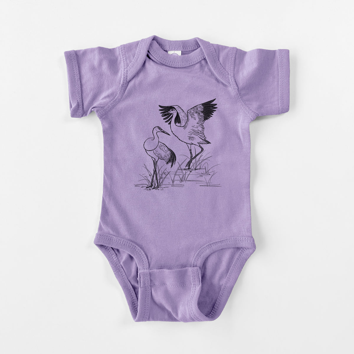 Sandhills Cranes - Grus canadensis - Baby Fine Jersey Bodysuit