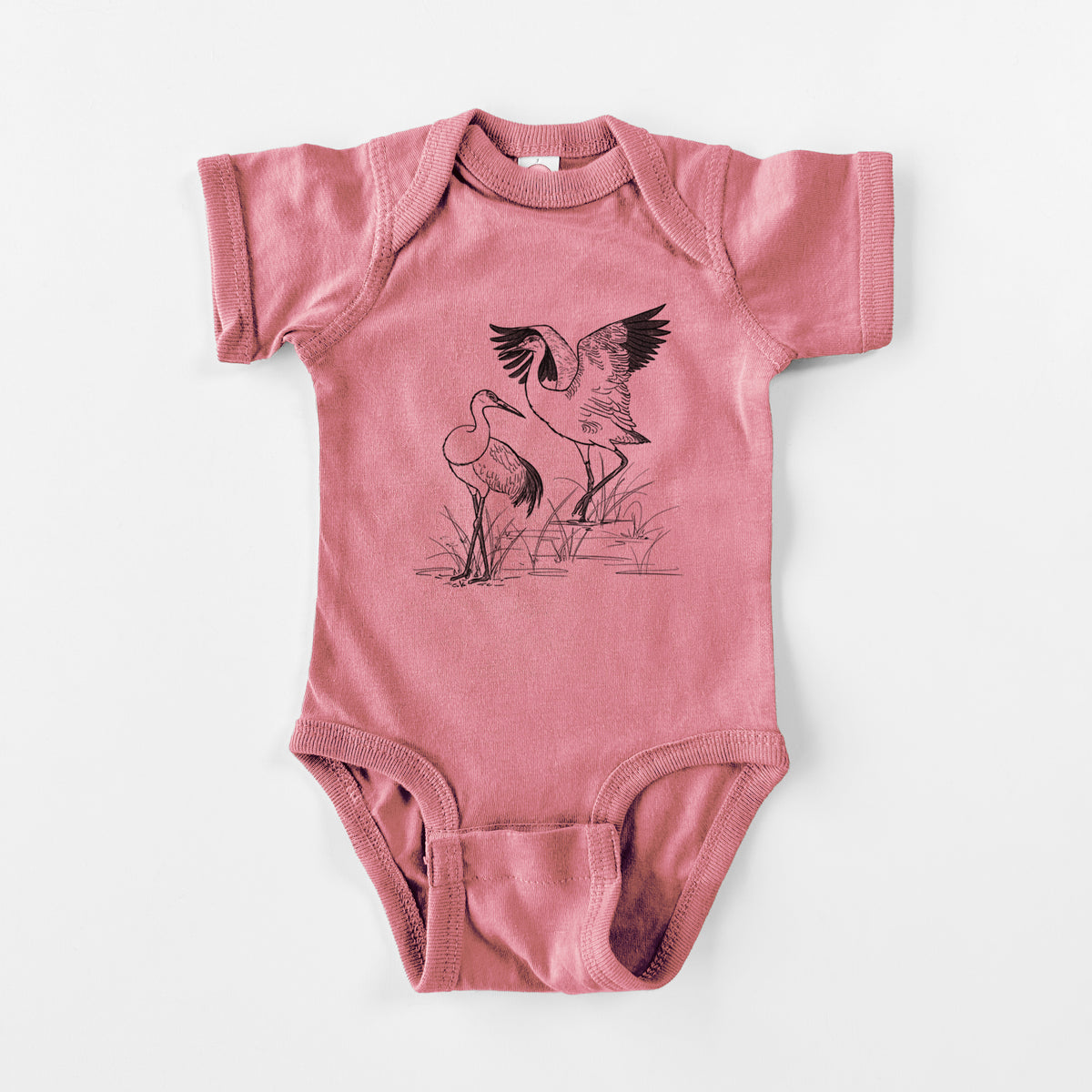 Sandhills Cranes - Grus canadensis - Baby Fine Jersey Bodysuit