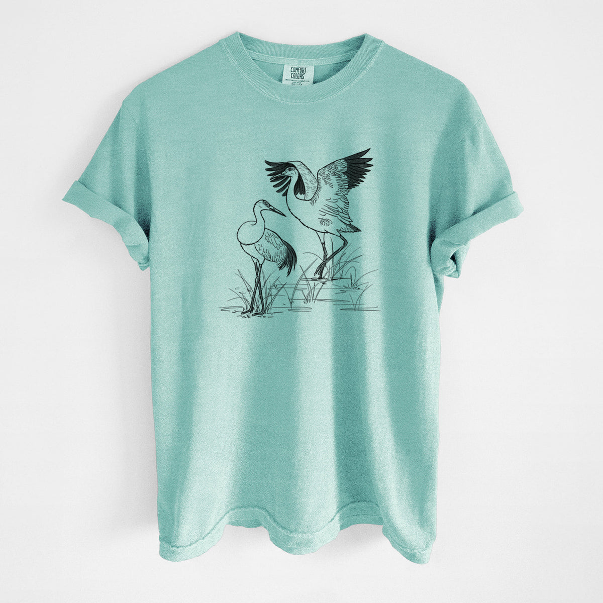 Sandhills Cranes - Grus canadensis - Unisex Comfort Colors Garment-Dyed Heavyweight T-shirt