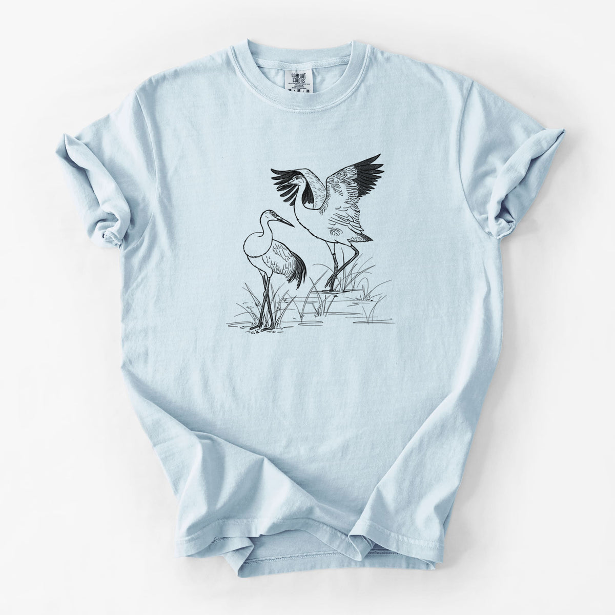 Sandhills Cranes - Grus canadensis - Unisex Comfort Colors Garment-Dyed Heavyweight T-shirt