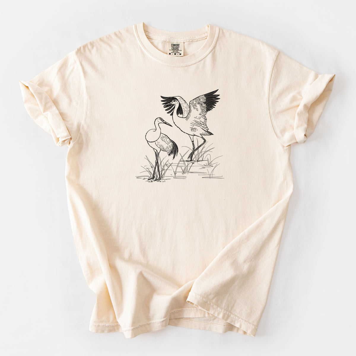 Sandhills Cranes - Grus canadensis - Unisex Comfort Colors Garment-Dyed Heavyweight T-shirt