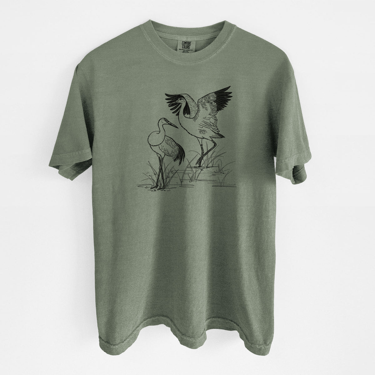 Sandhills Cranes - Grus canadensis - Unisex Comfort Colors Garment-Dyed Heavyweight T-shirt