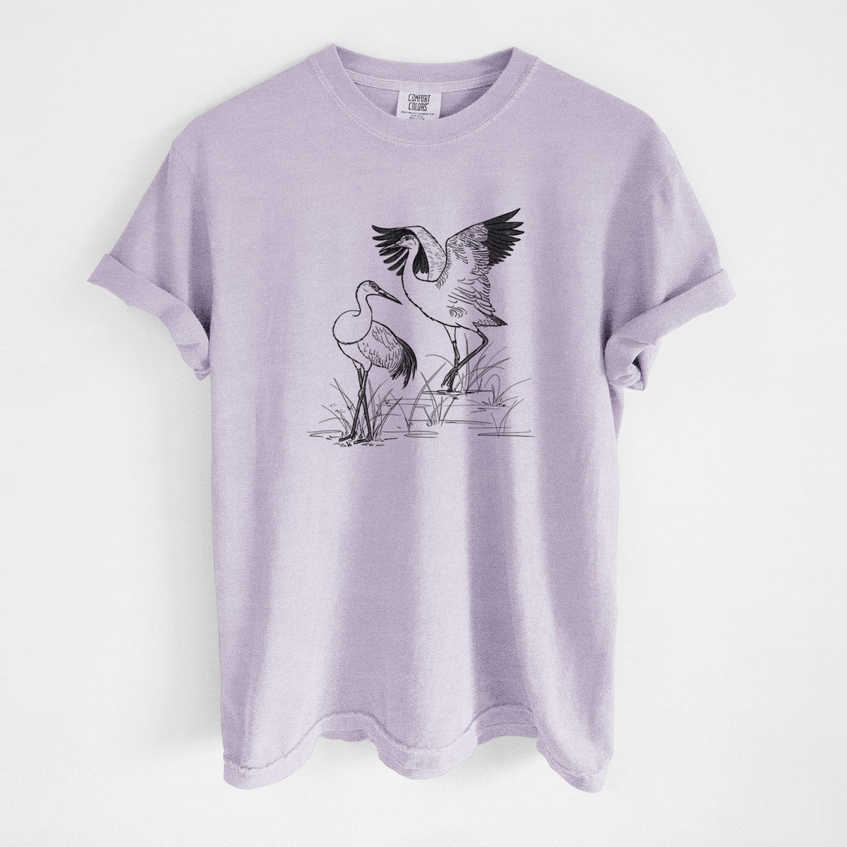 Sandhills Cranes - Grus canadensis - Unisex Comfort Colors Garment-Dyed Heavyweight T-shirt