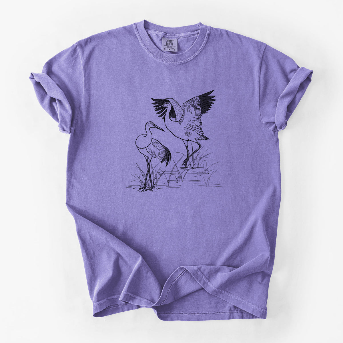 Sandhills Cranes - Grus canadensis - Unisex Comfort Colors Garment-Dyed Heavyweight T-shirt