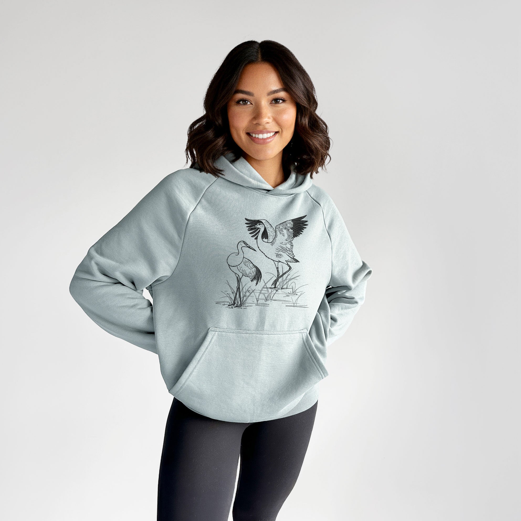 Sandhills Cranes - Grus canadensis - UltraLuxe Heavyweight French Terry Hoodie