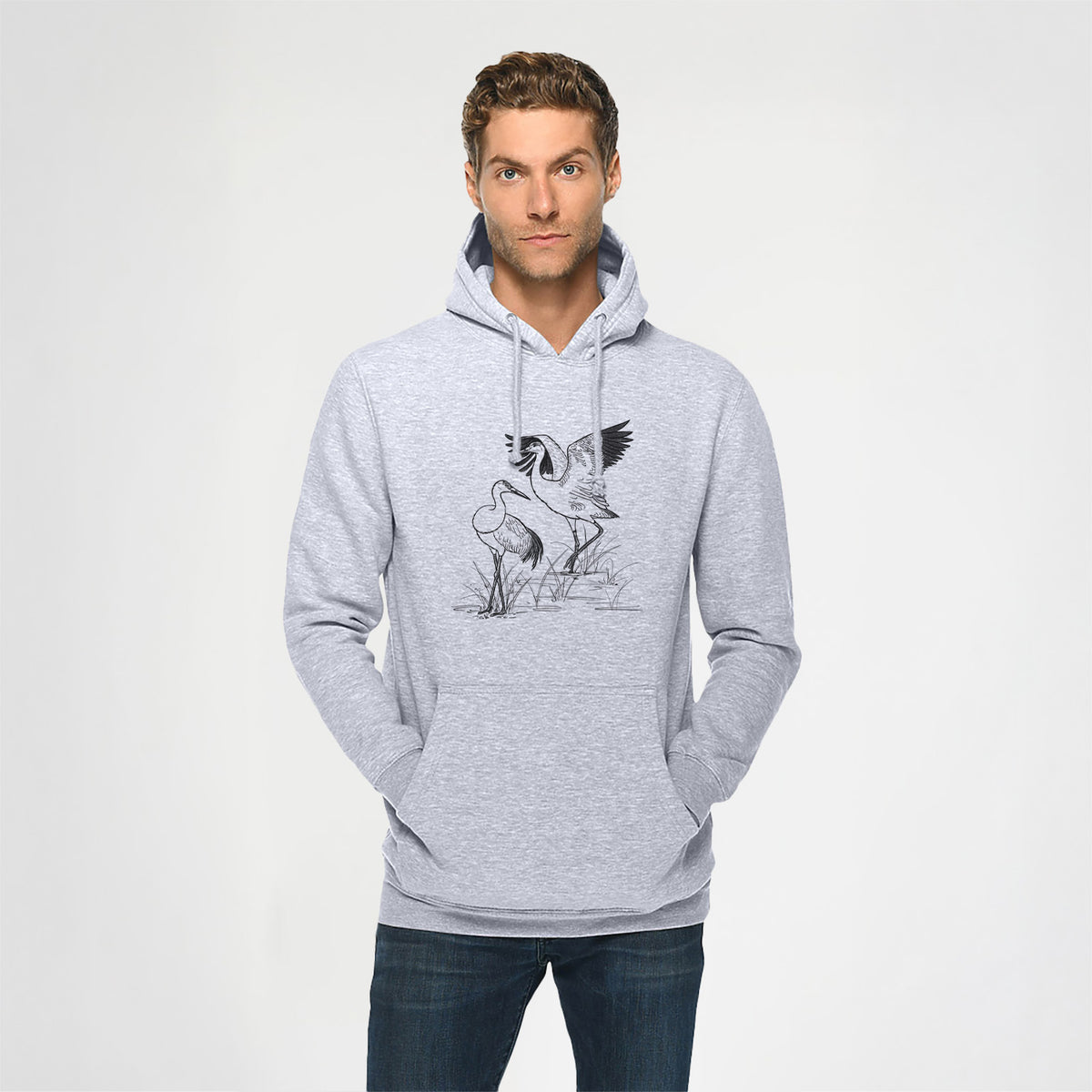Sandhills Cranes - Grus canadensis - Heavyweight Fleece Hoodie