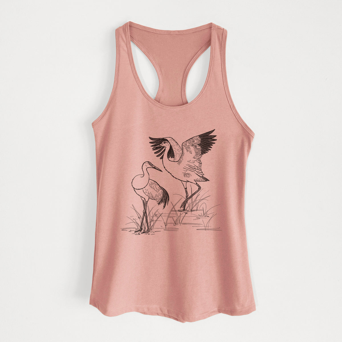 Sandhill Cranes - Grus canadensis - Women&#39;s Racerback Tanktop
