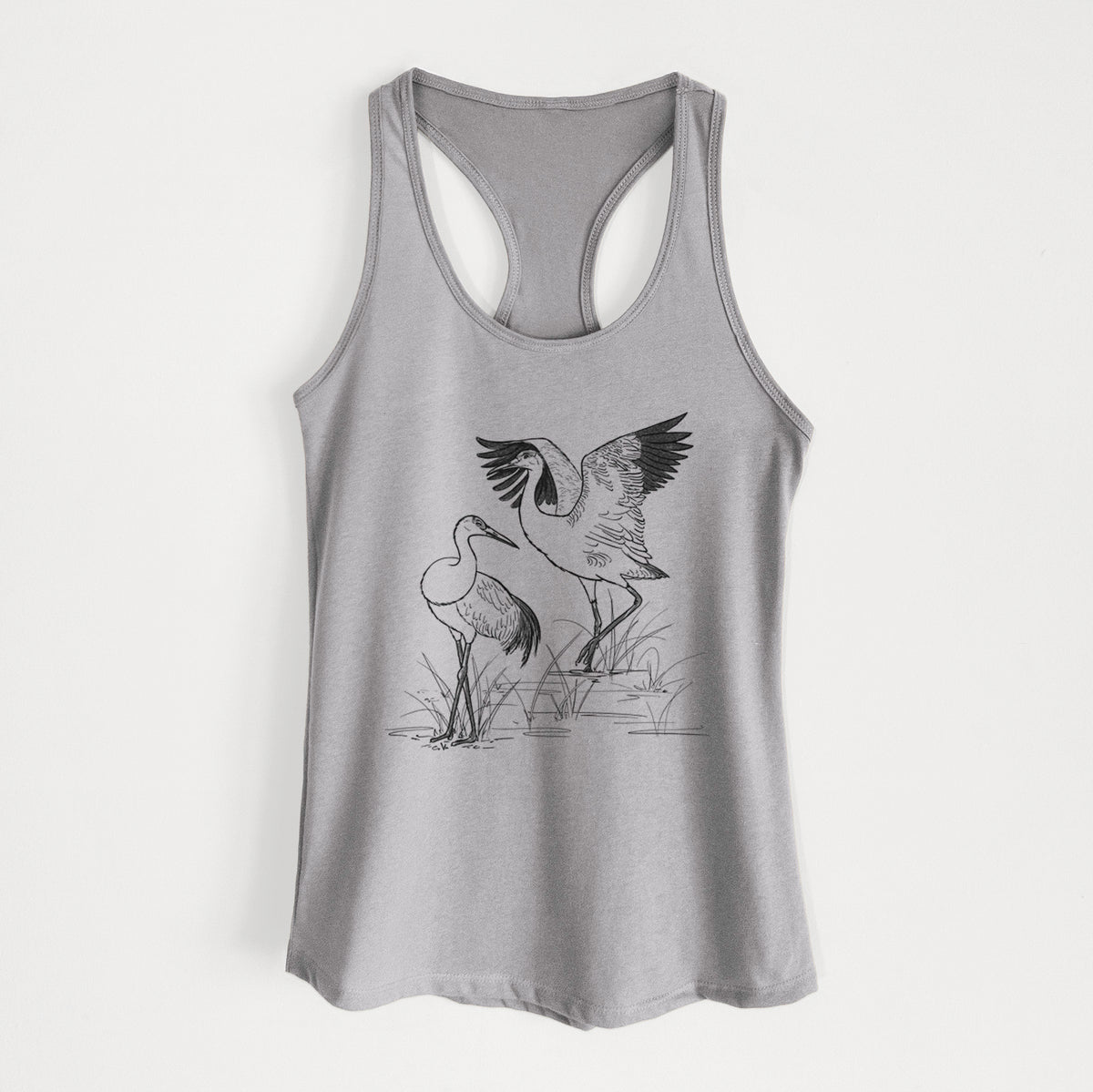 Sandhill Cranes - Grus canadensis - Women&#39;s Racerback Tanktop