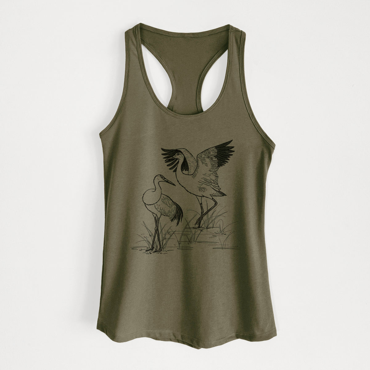 Sandhill Cranes - Grus canadensis - Women&#39;s Racerback Tanktop