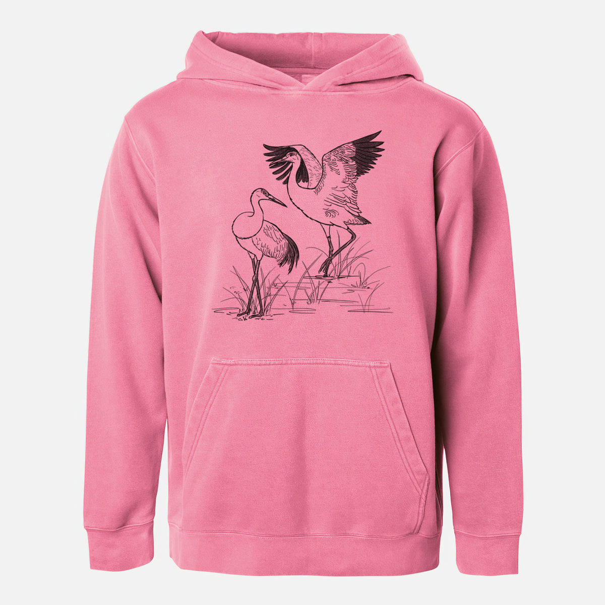 Sandhill Cranes - Grus canadensis - Youth Pigment Dyed Hoodie
