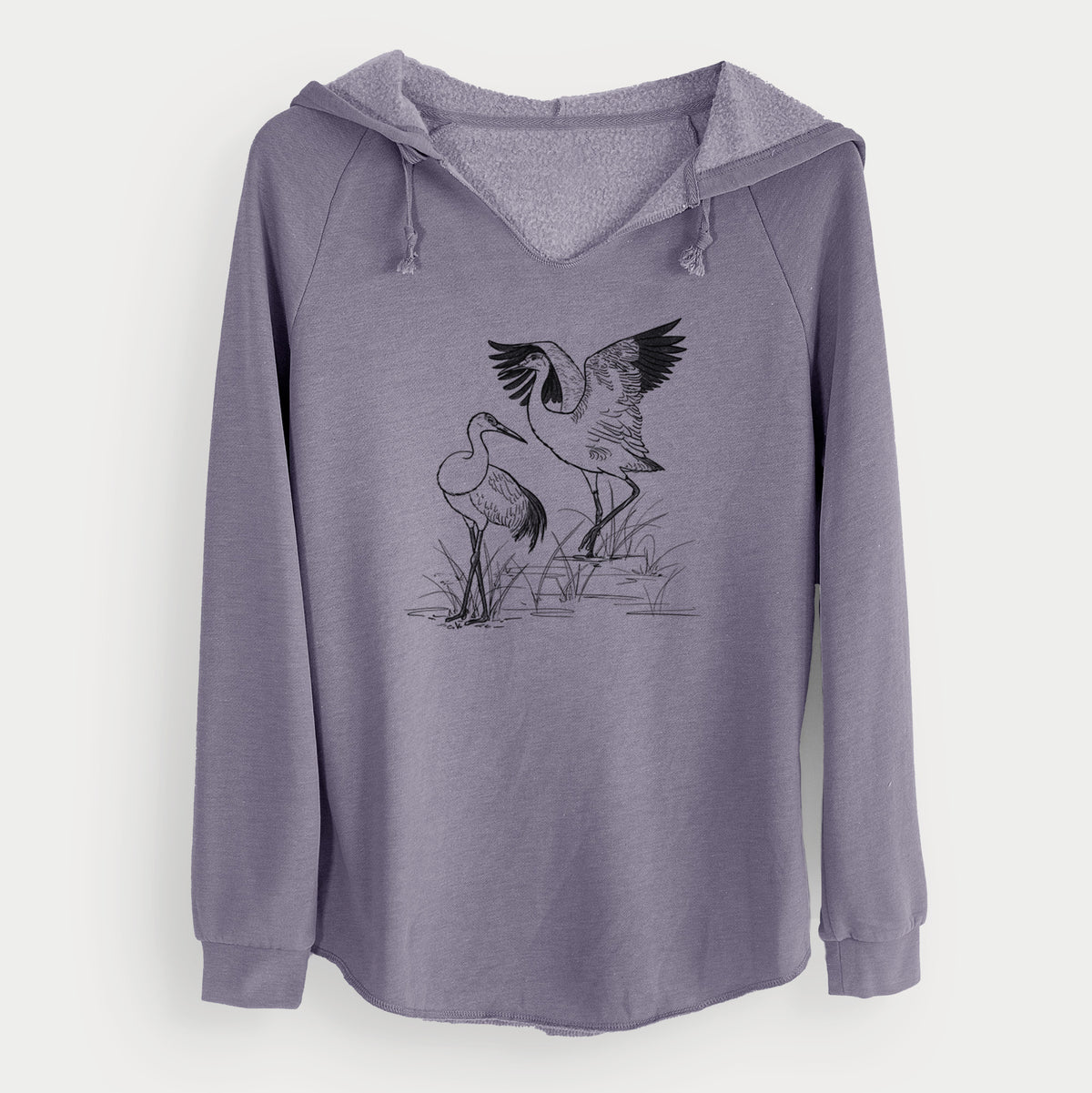 Sandhills Cranes - Grus canadensis - Cali Wave Hooded Sweatshirt