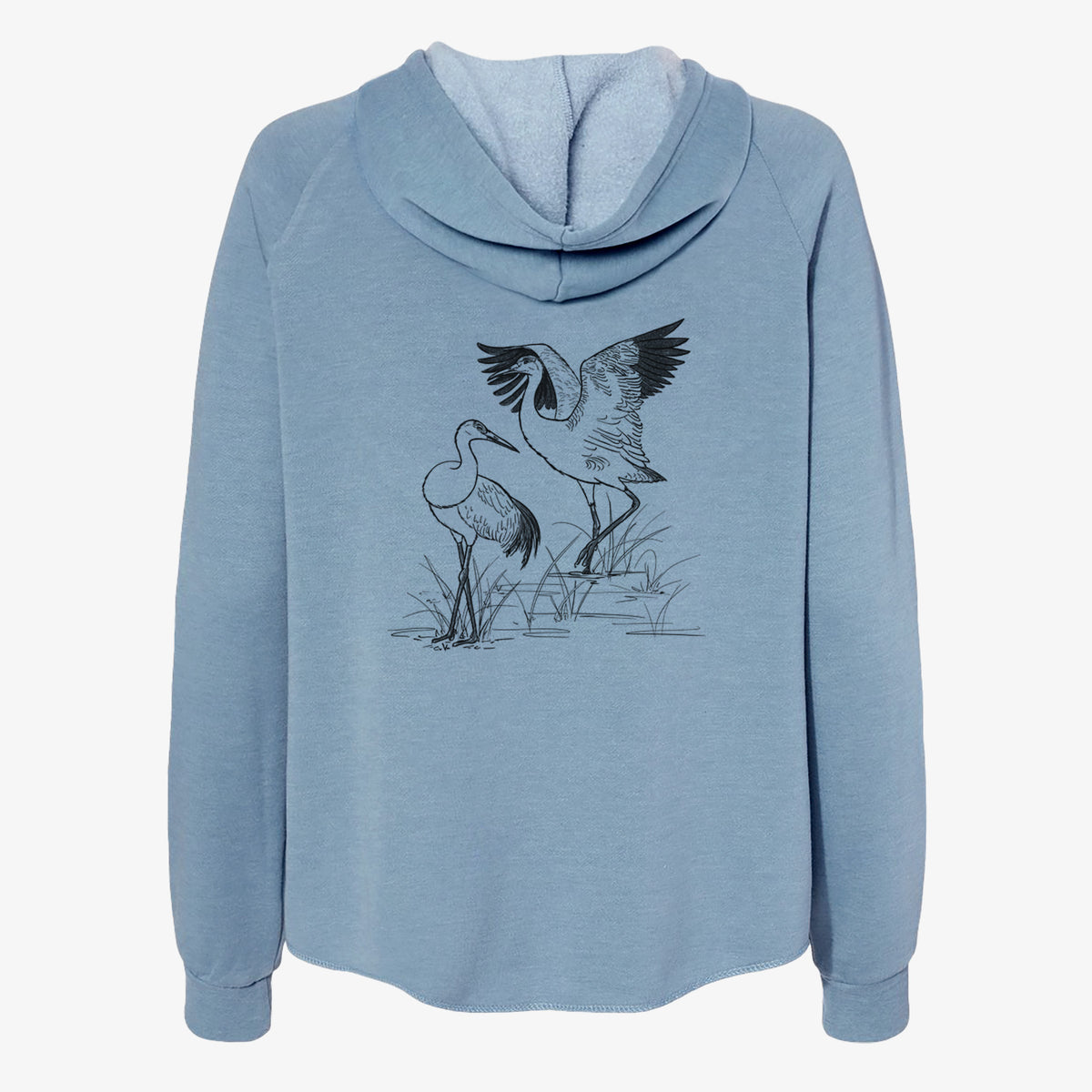 Sandhill Cranes - Grus canadensis - Women&#39;s Cali Wave Zip-Up Sweatshirt