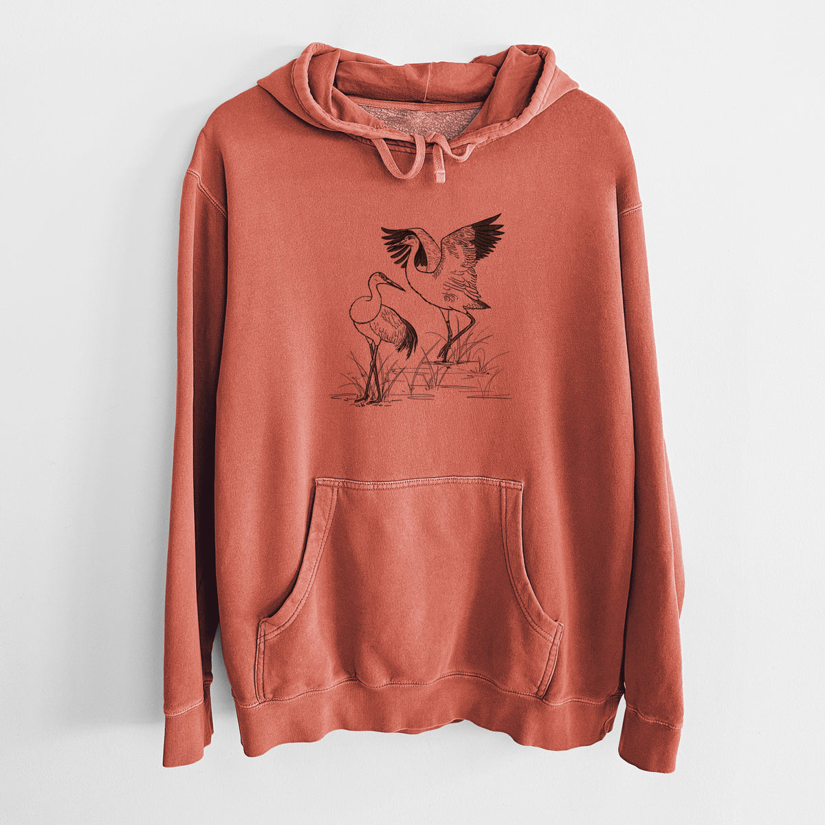 Sandhill Cranes - Grus canadensis - Unisex Pigment Dyed Hoodie