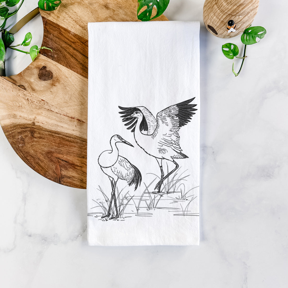 Sandhill Cranes - Grus canadensis Tea Towel