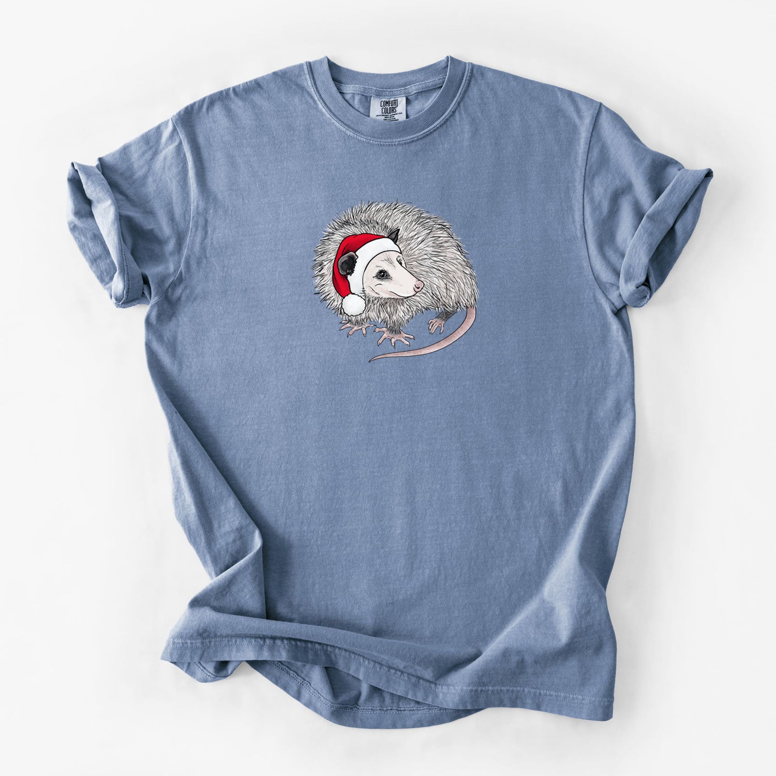 Santa Opossum - Unisex Comfort Colors Garment-Dyed Heavyweight T-shirt in Blue Jean