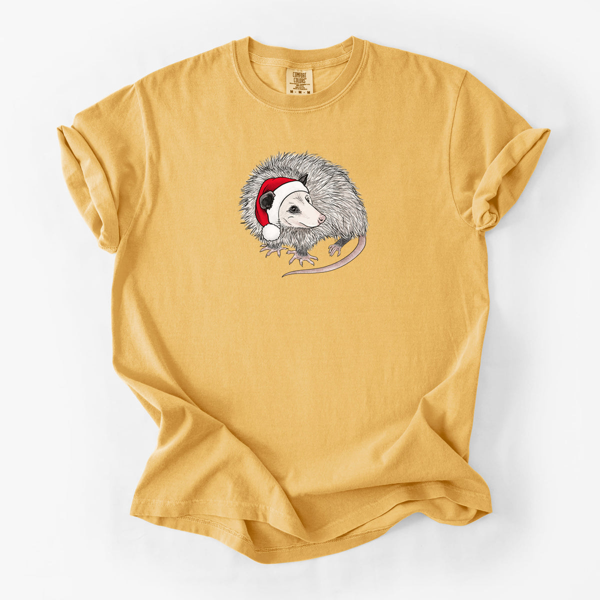Santa Opossum - Unisex Comfort Colors Garment-Dyed Heavyweight T-shirt in Golden Wheat