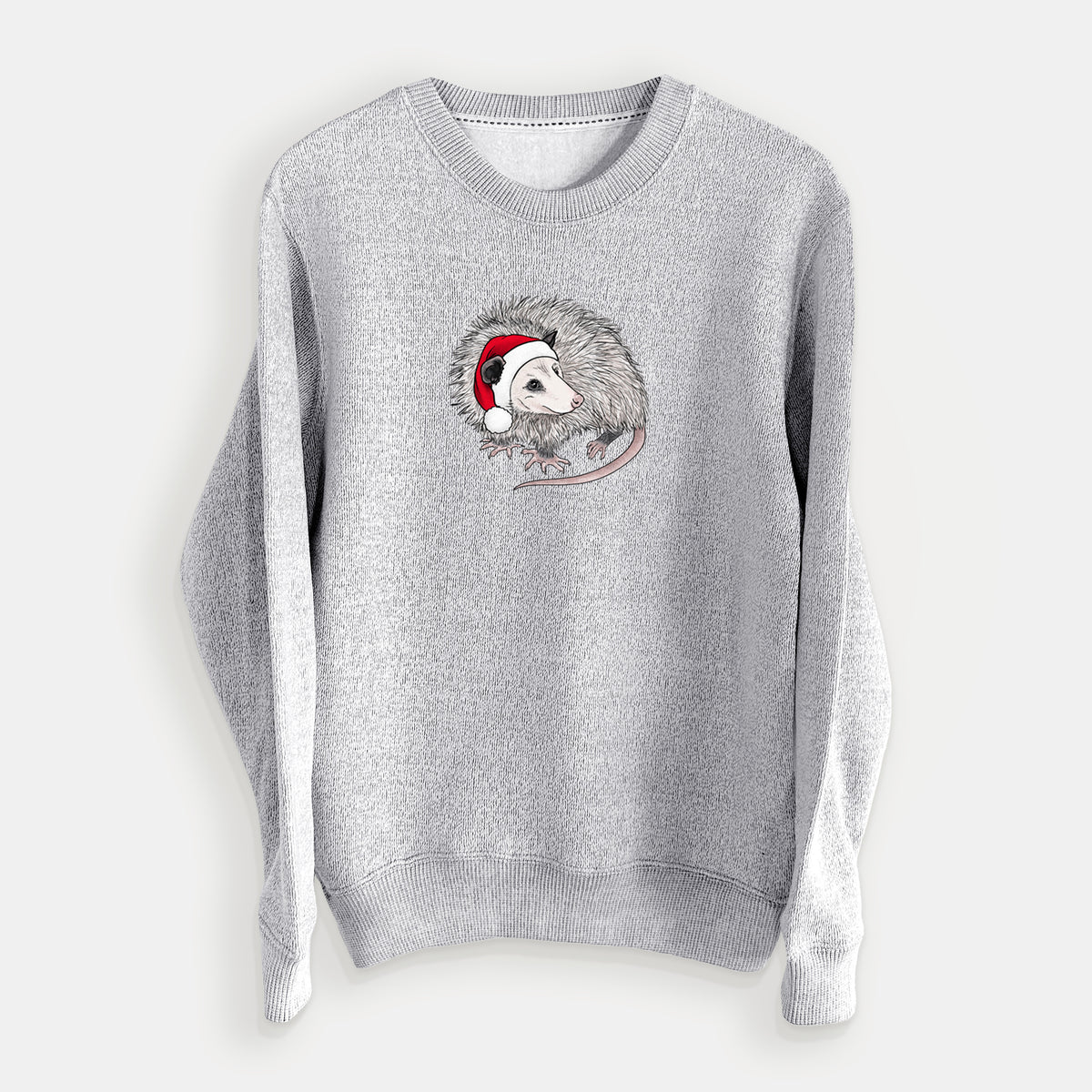 Santa Opossum - Knit Sweatshirt in Salt & Pepper