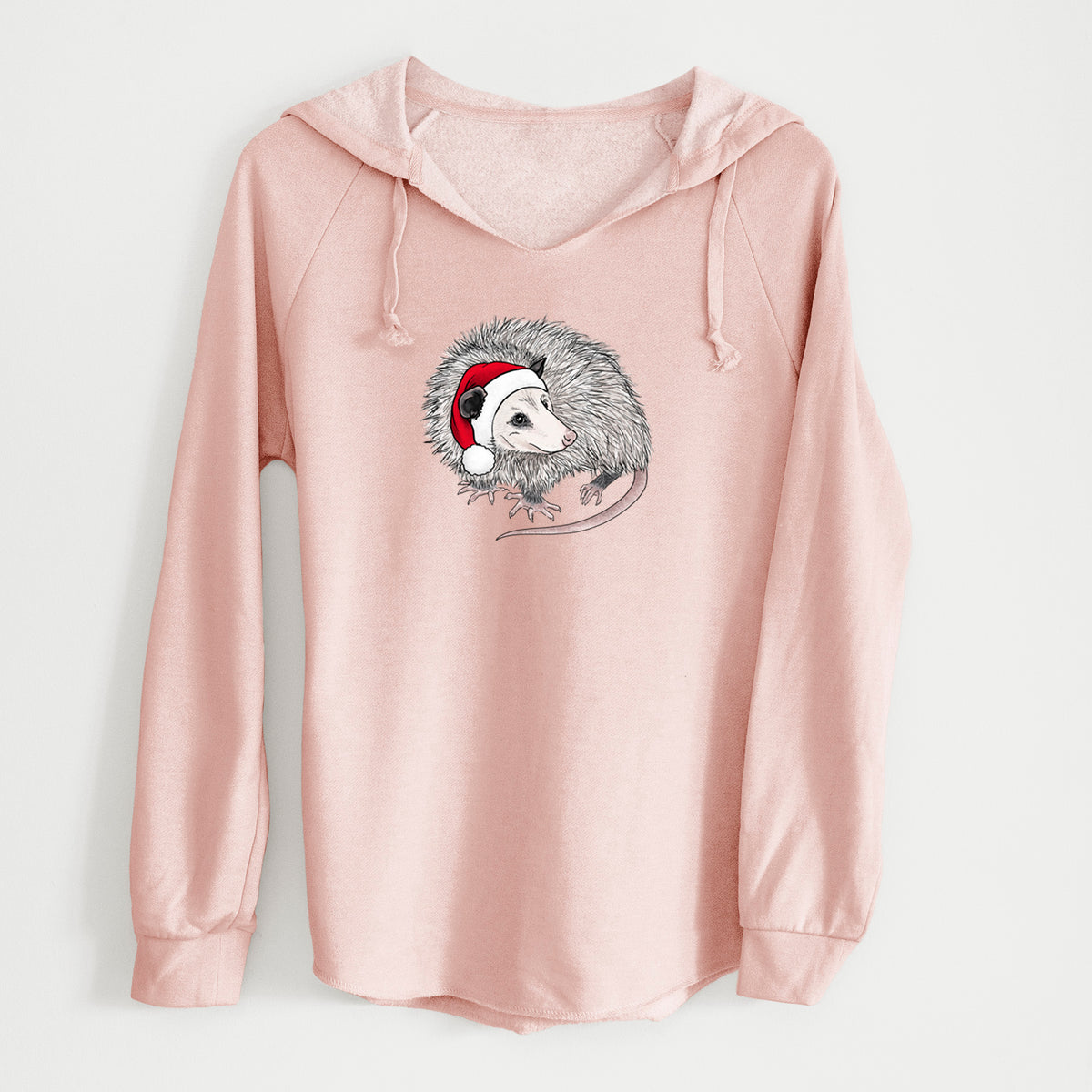 Santa Opossum - Cali Wave Hooded Sweatshirt in Blush