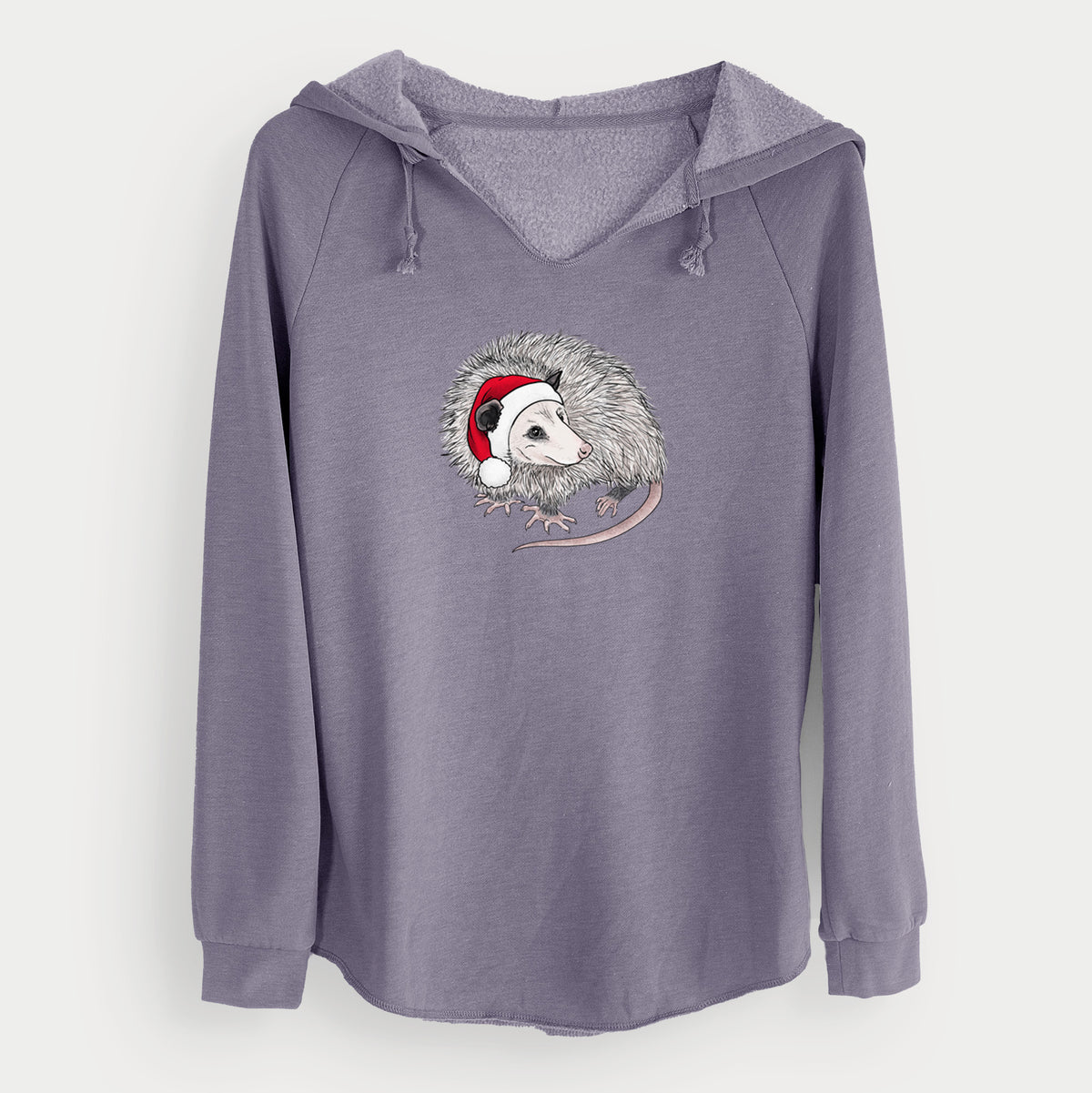 Santa Opossum - Cali Wave Hooded Sweatshirt in Plum