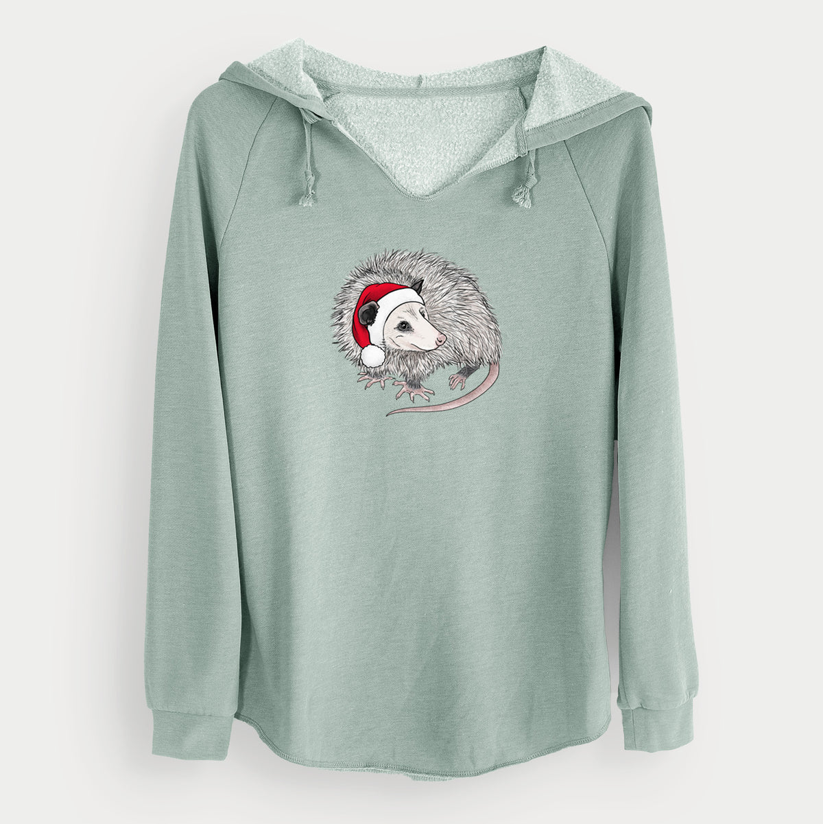 Santa Opossum - Cali Wave Hooded Sweatshirt in Sage