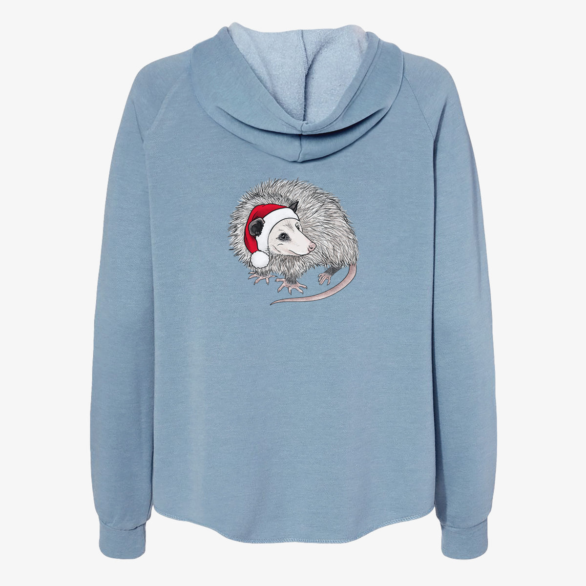 Santa Opossum - Women's Cali Wave Zip-Up Sweatshirt in Misty Blue