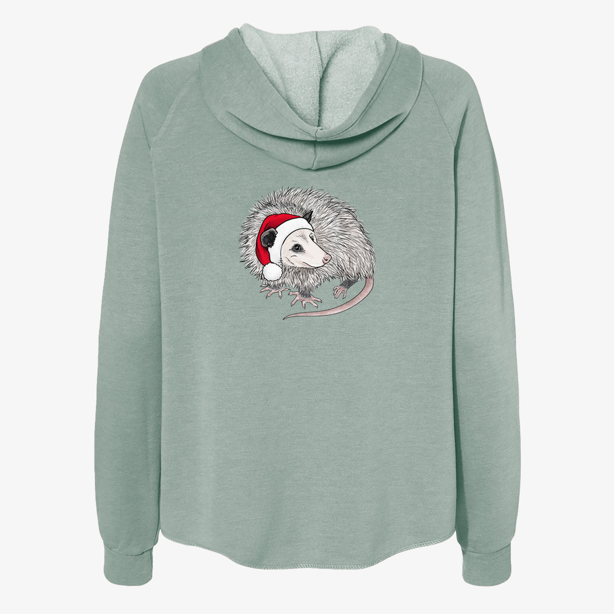 Santa Opossum - Women's Cali Wave Zip-Up Sweatshirt in Sage