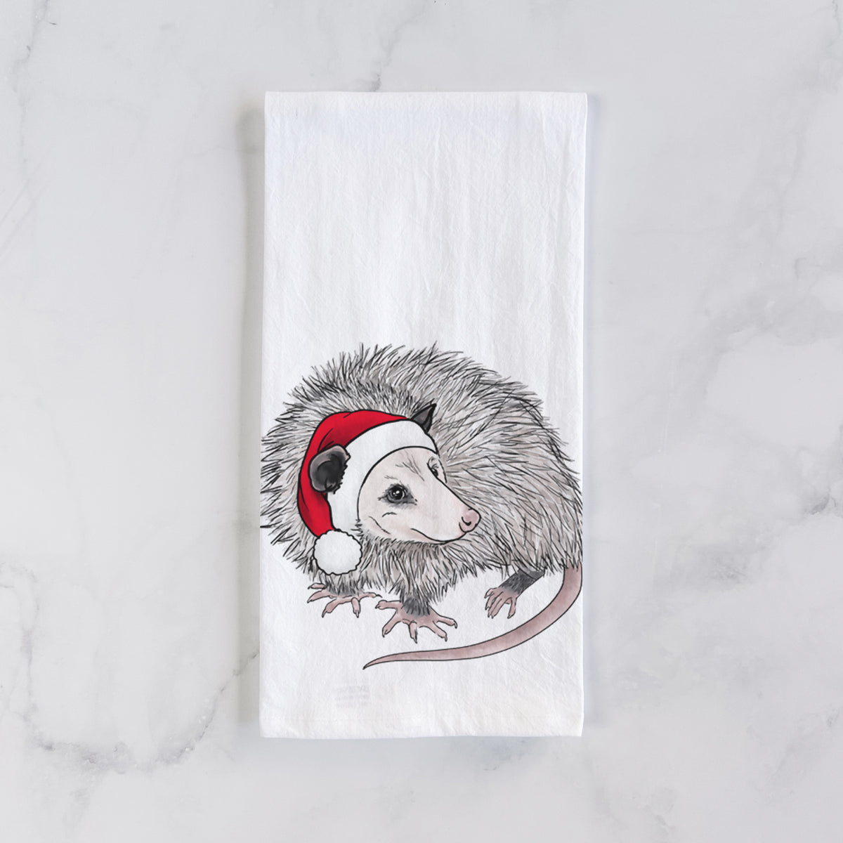 Santa Opossum - Tea Towel