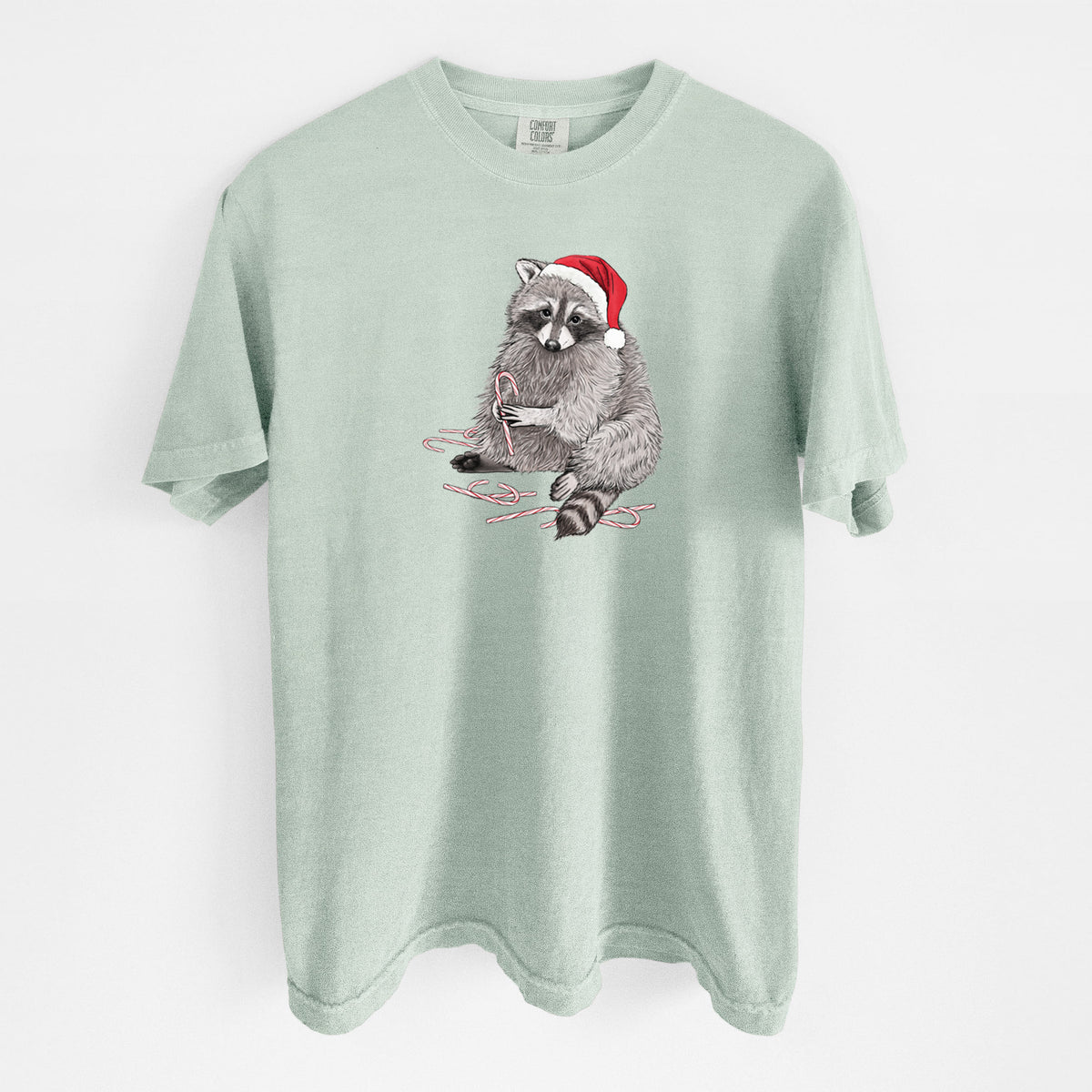 Santa Raccoon - Unisex Comfort Colors Garment-Dyed Heavyweight T-shirt in Bay