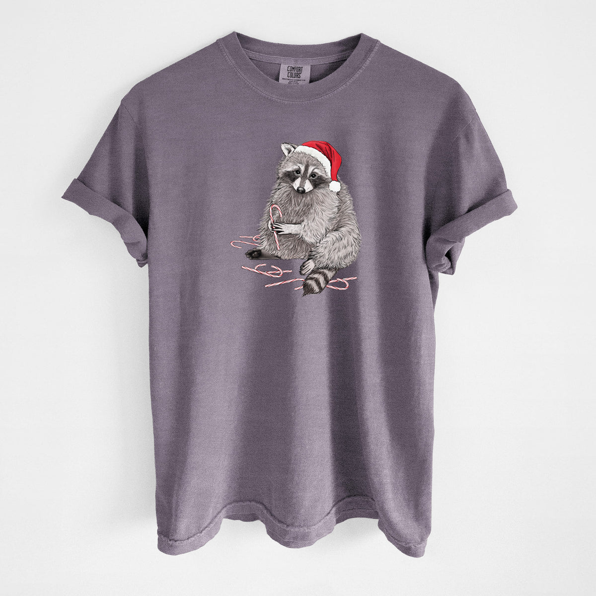 Santa Raccoon - Unisex Comfort Colors Garment-Dyed Heavyweight T-shirt in Wine