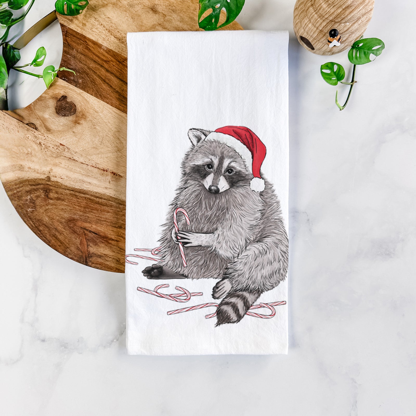 Santa Raccoon - Tea Towel