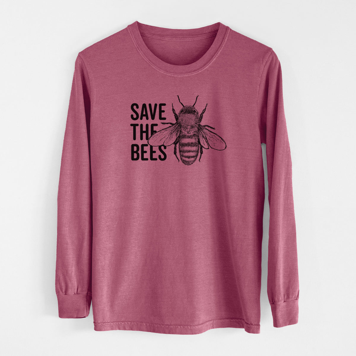 Save the Bees - Men&#39;s Heavyweight 100% Cotton Long Sleeve