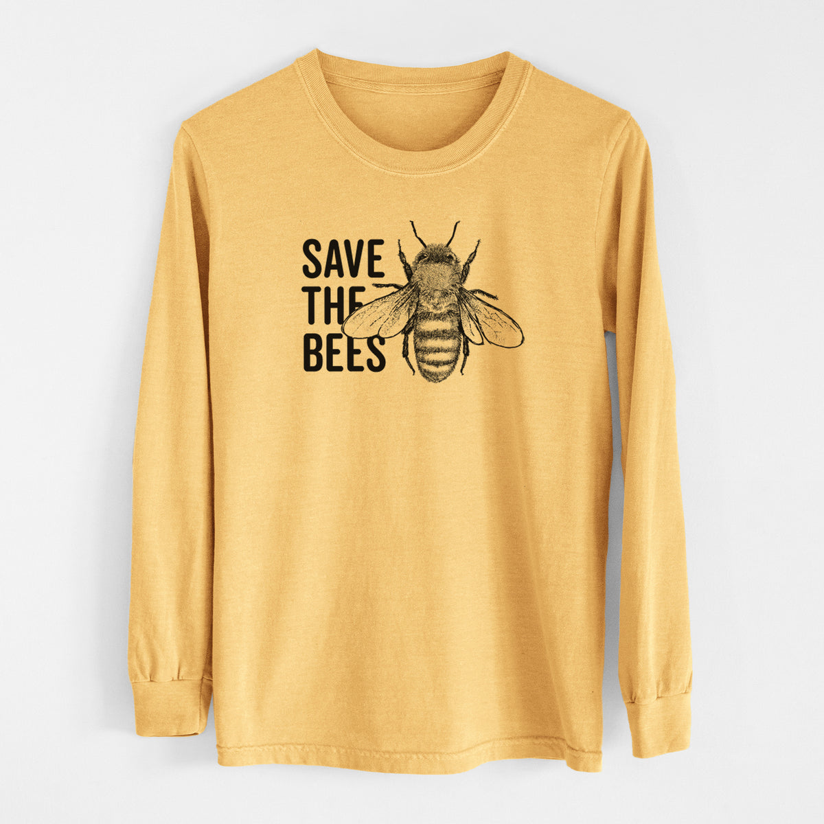 Save the Bees - Men&#39;s Heavyweight 100% Cotton Long Sleeve