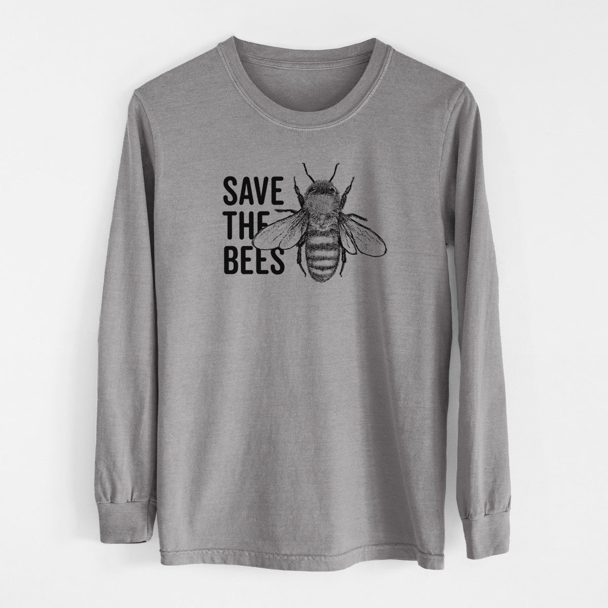 Save the Bees - Men&#39;s Heavyweight 100% Cotton Long Sleeve