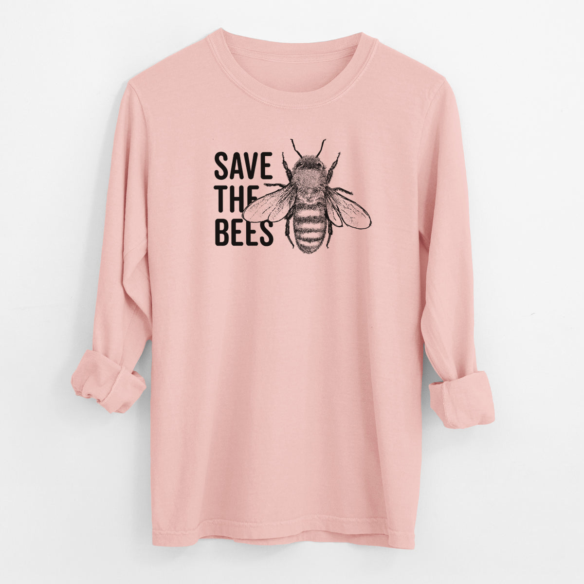 Save the Bees - Men&#39;s Heavyweight 100% Cotton Long Sleeve