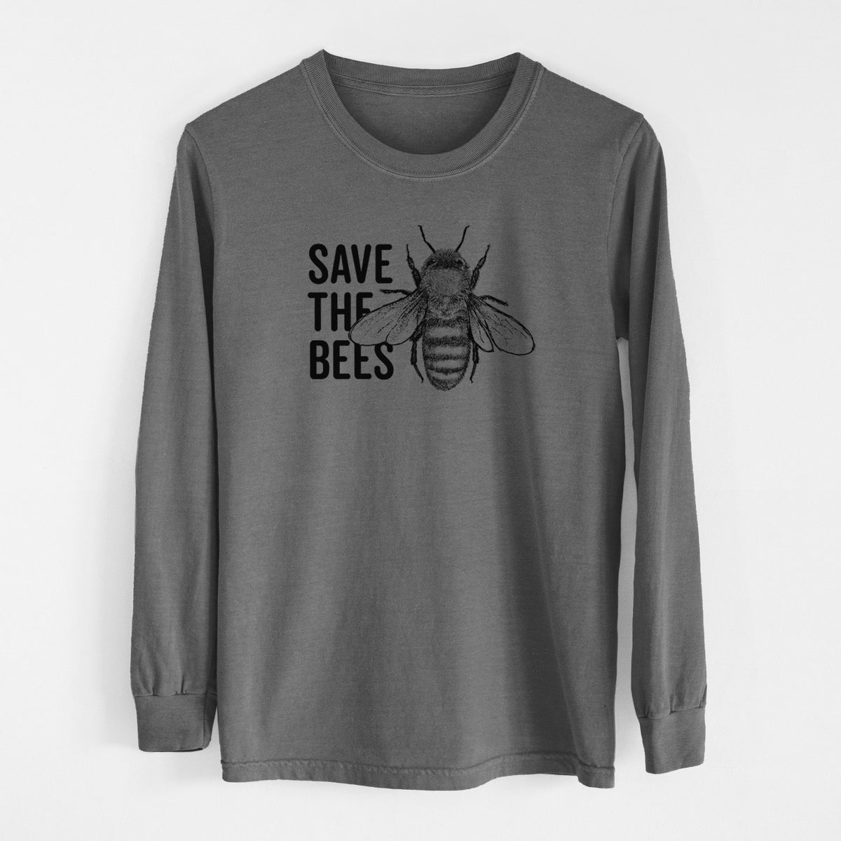 Save the Bees - Men&#39;s Heavyweight 100% Cotton Long Sleeve