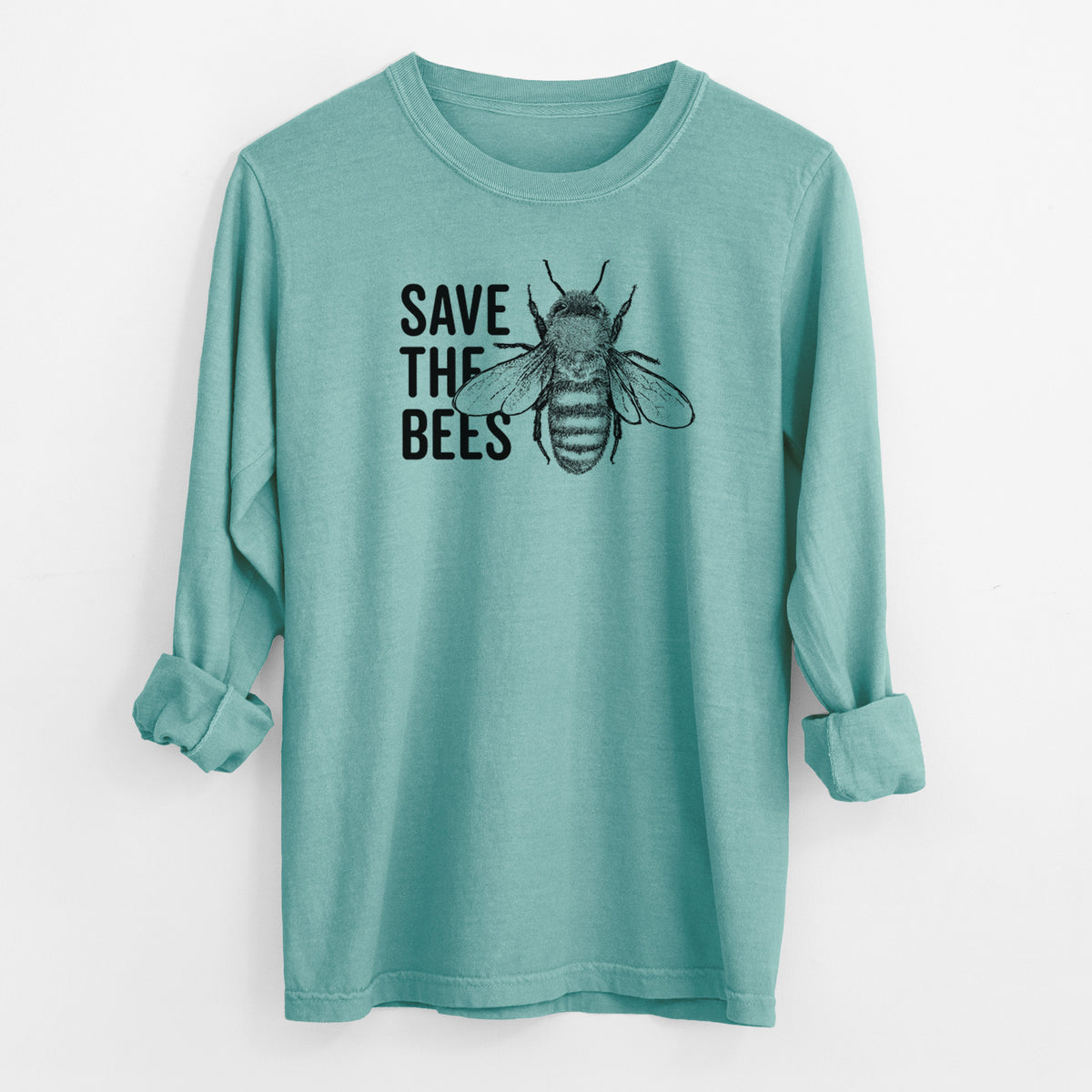 Save the Bees - Men&#39;s Heavyweight 100% Cotton Long Sleeve