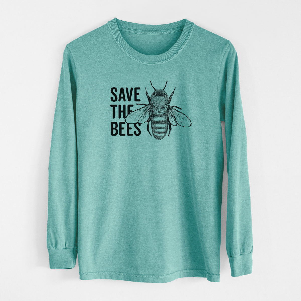 Save the Bees - Men&#39;s Heavyweight 100% Cotton Long Sleeve