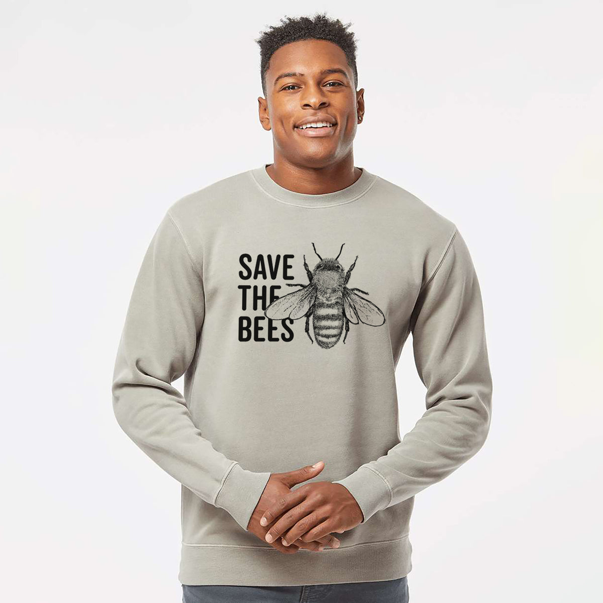 Save the Bees - Unisex Pigment Dyed Crew Sweatshirt