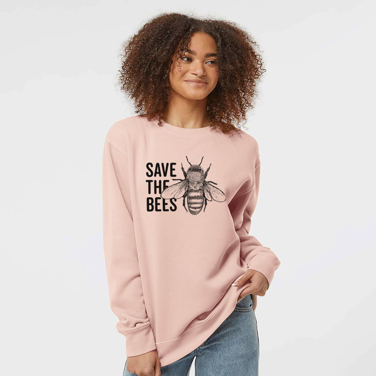 Save the Bees - Unisex Pigment Dyed Crew Sweatshirt