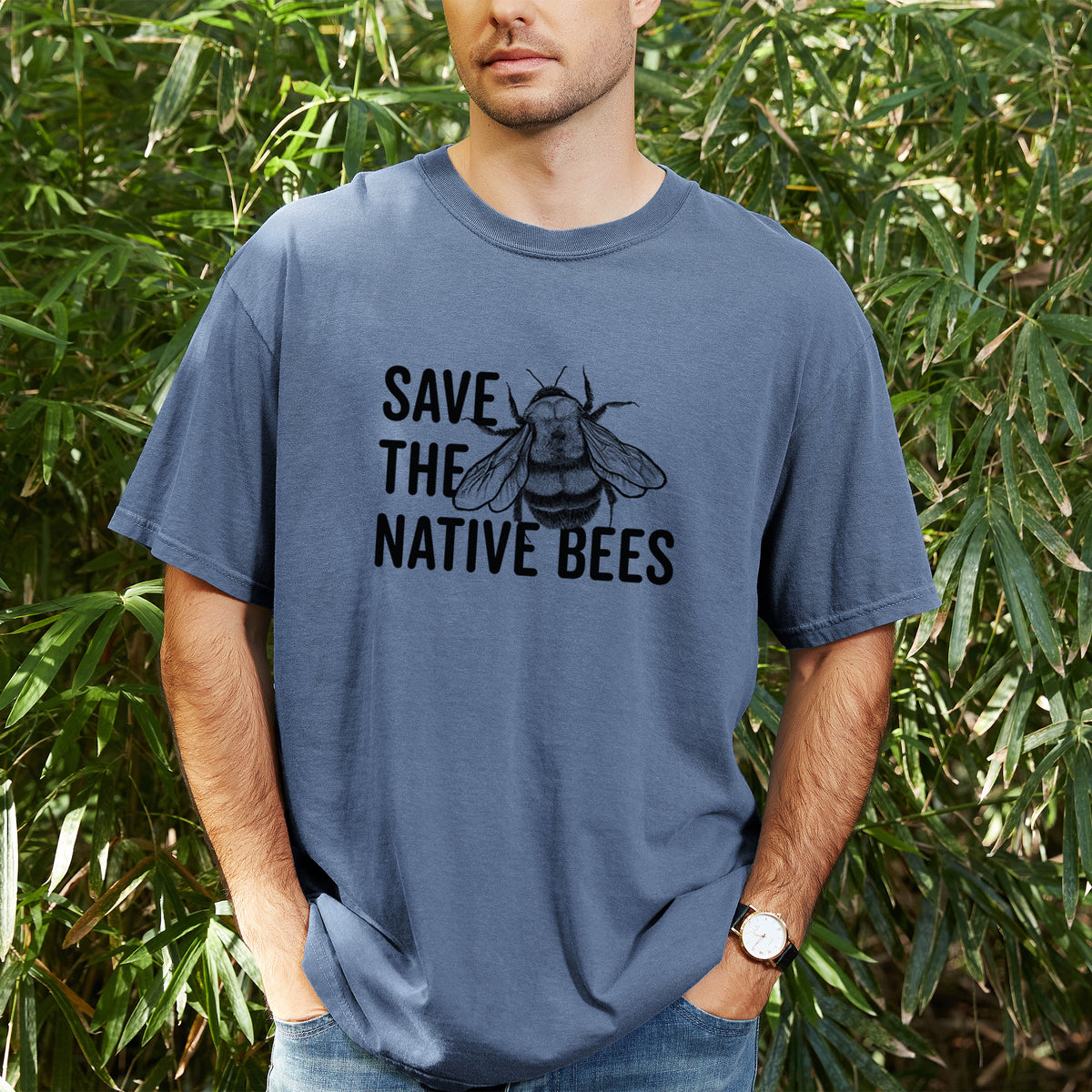 Save the Native Bees - Unisex Comfort Colors Garment-Dyed Heavyweight T-shirt