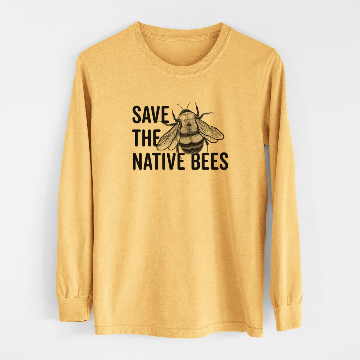 Save the Native Bees - Men&#39;s Heavyweight 100% Cotton Long Sleeve