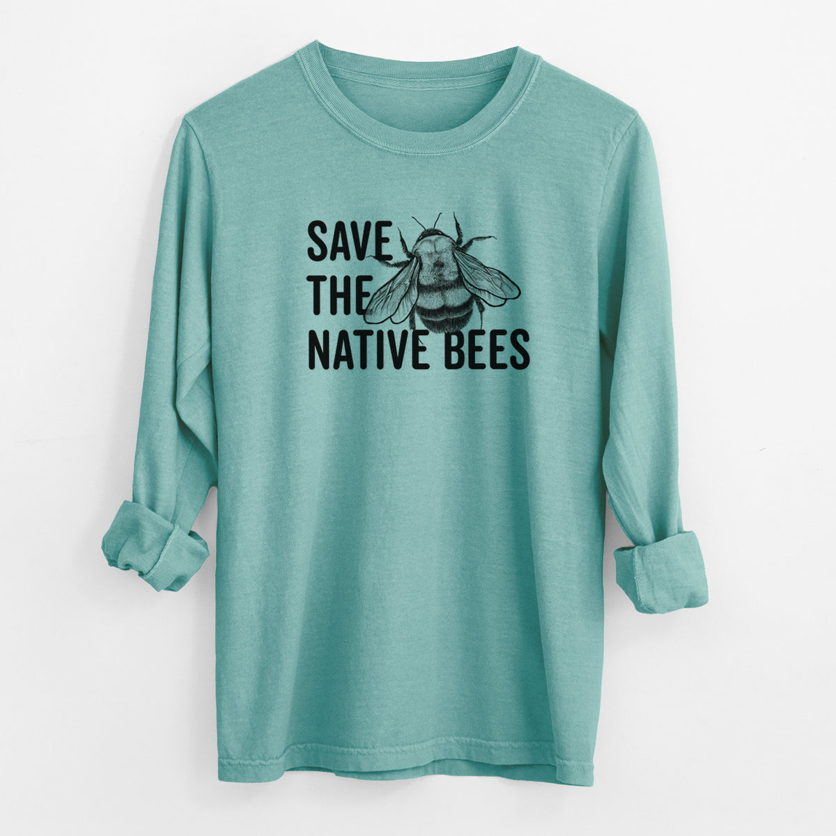 Save the Native Bees - Men&#39;s Heavyweight 100% Cotton Long Sleeve