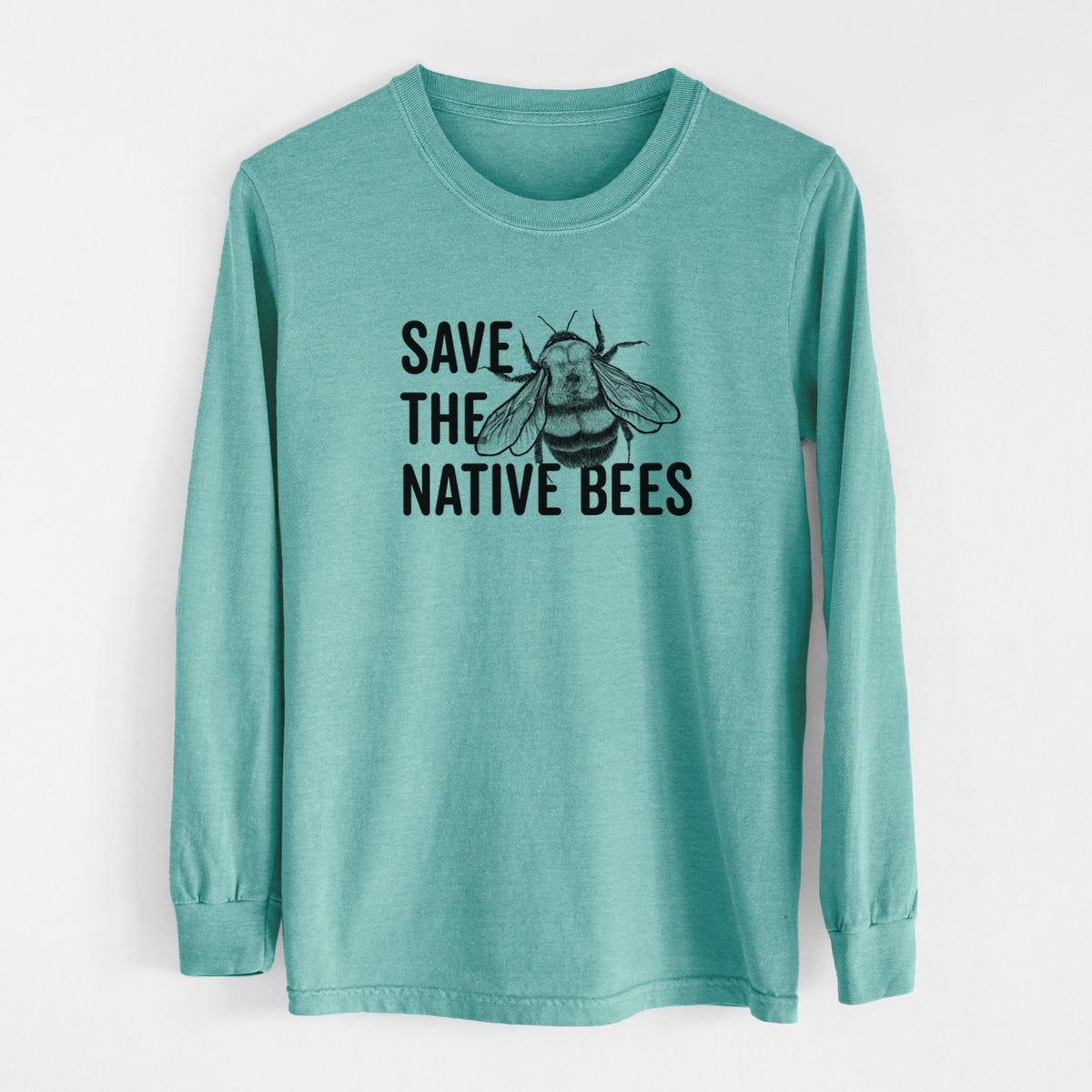 Save the Native Bees - Men&#39;s Heavyweight 100% Cotton Long Sleeve