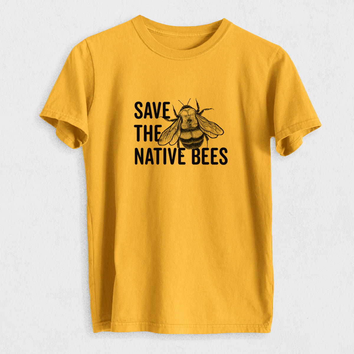 Save the Native Bees - Heavyweight Men&#39;s 100% Organic Cotton Tee