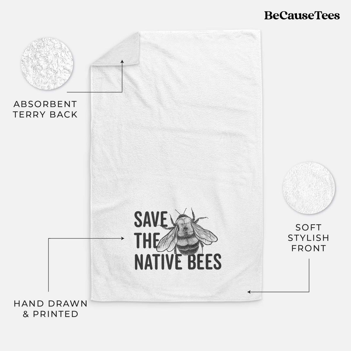 Save the Native Bees Premium Decorative Hand Towel