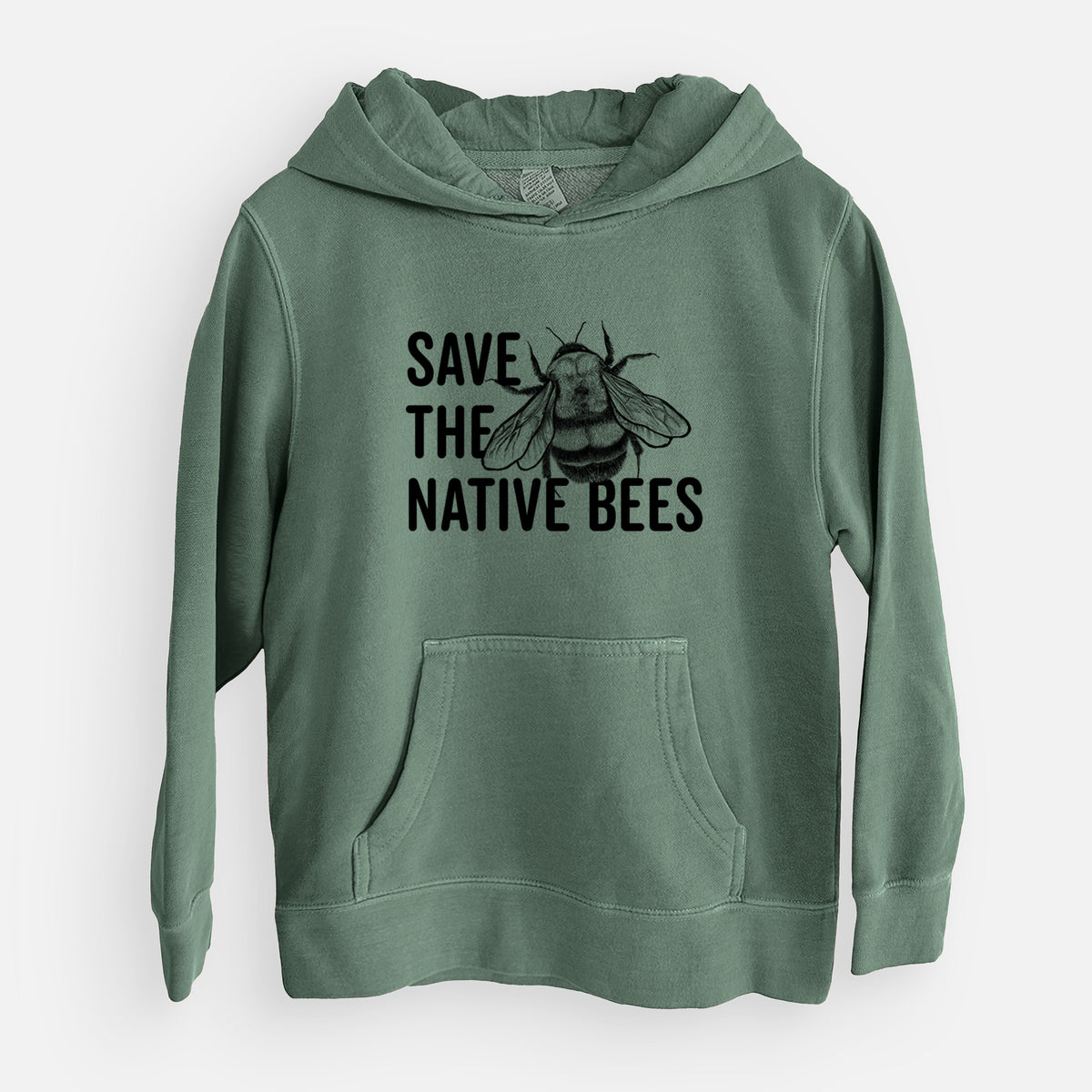 Save the Native Bees - Youth Pigment Dyed Hoodie