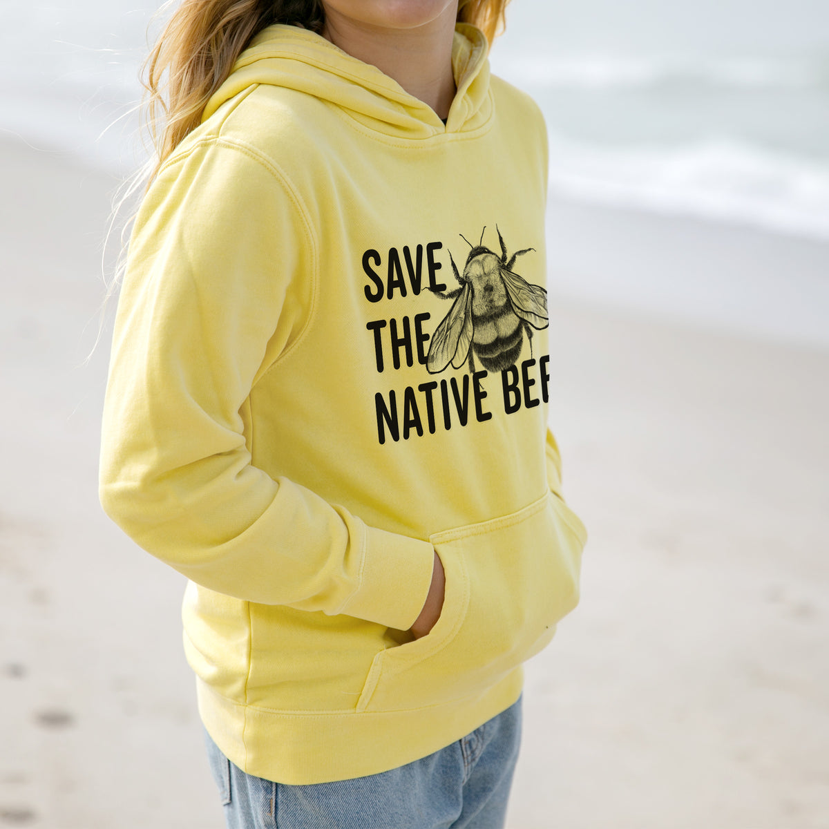 Save the Native Bees - Youth Pigment Dyed Hoodie