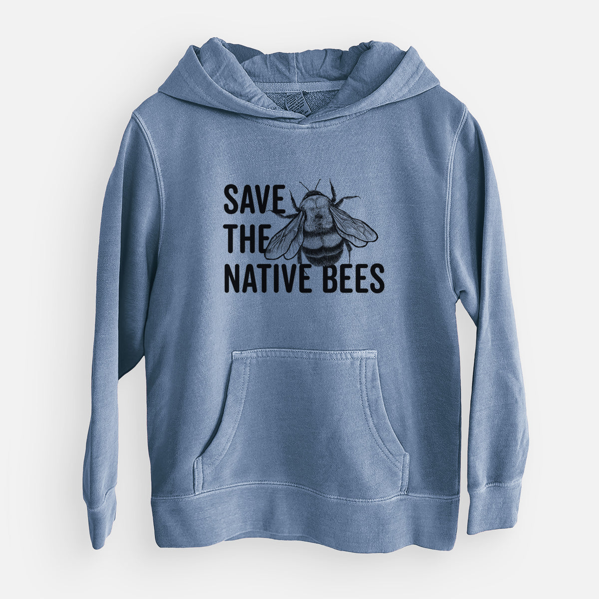 Save the Native Bees - Youth Pigment Dyed Hoodie